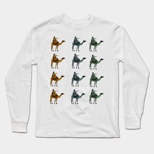 Arabic Camels Patterns Long Sleeve T-Shirt